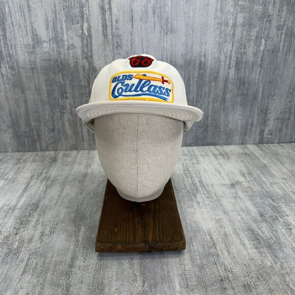 68’ Olds Cutlass Foam Hat Snap Back Trucker White Mesh Cap Adult VTG - Picture 2 of 12
